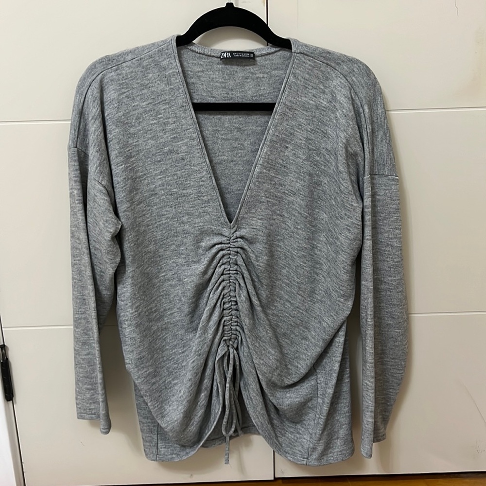 Zara Ruched Front Long Sleeve Shirt